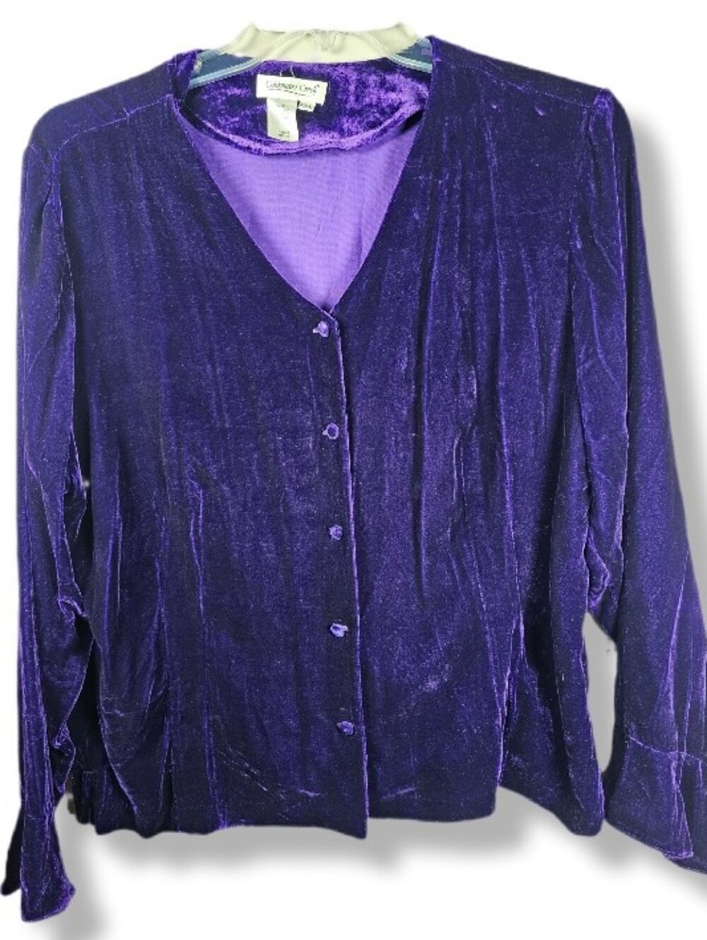 Coldwater Creek Women's 2X Velvet Silk Button Front Top Flare Sleeve Whimsigoth